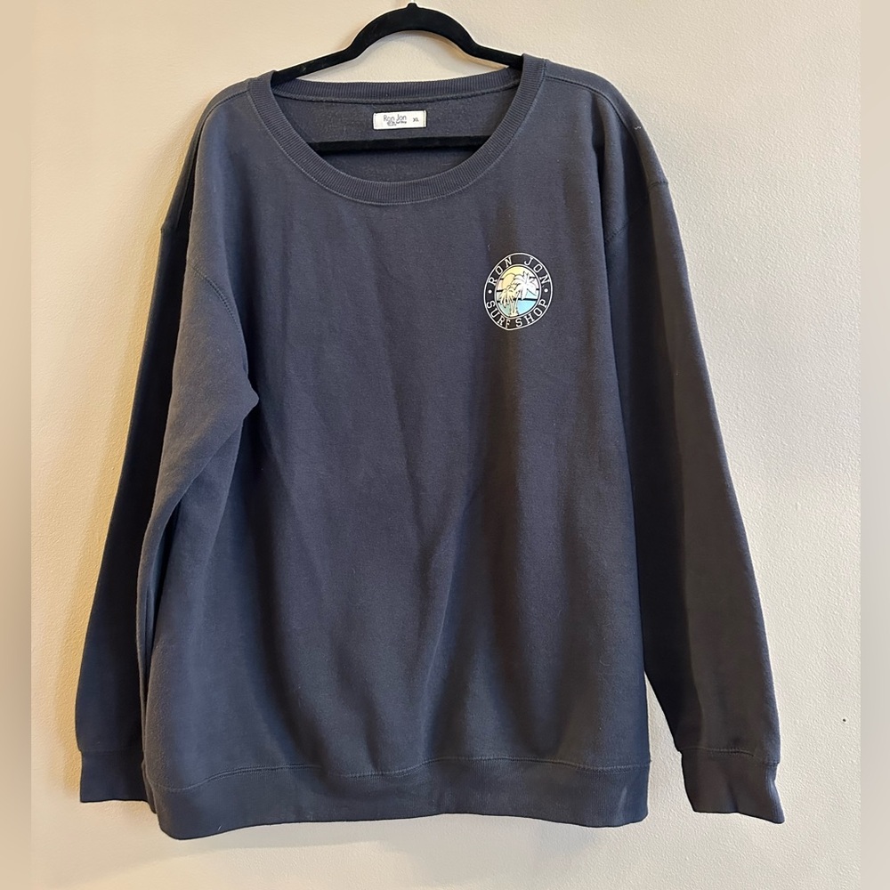 Ron Jon Surf Shop Crew Neck Sweatshirt-Charcoal Gray-Size XL
